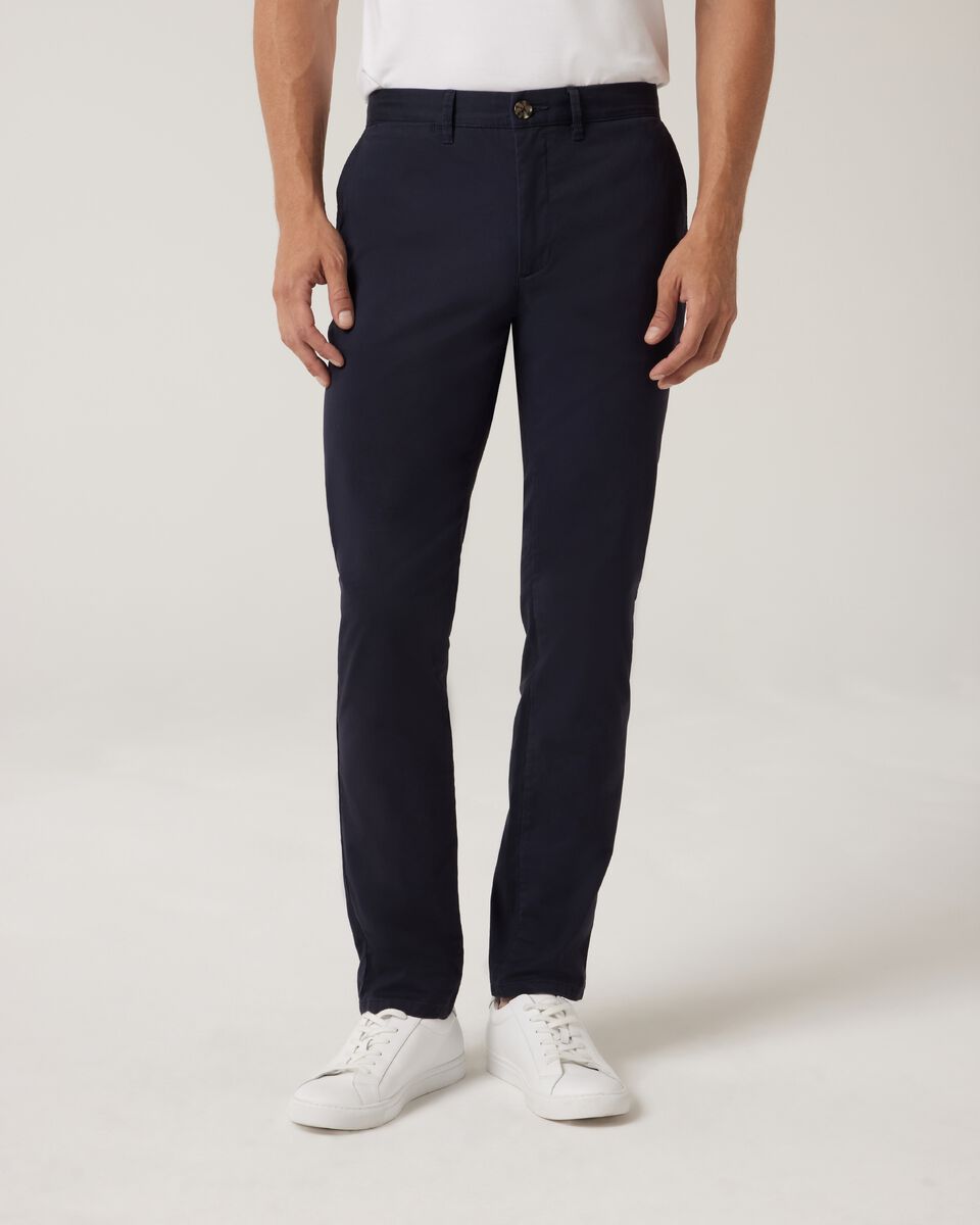 Slim Stretch Cotton Chino, Dark Navy, hi-res